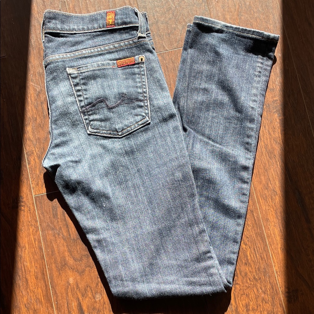7 For All Mankind Dark Blue Skinny Jeans